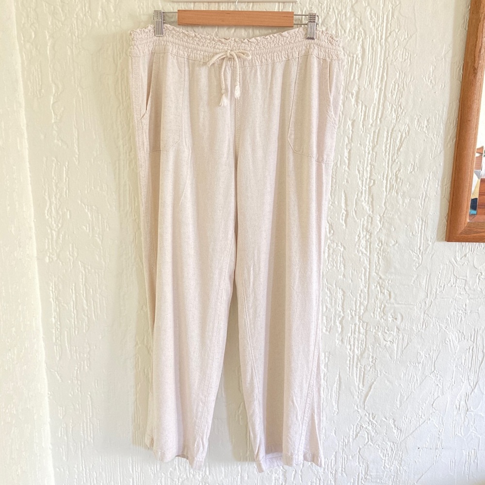 Angel Kiss Beige Linen Blend Pants Size XL